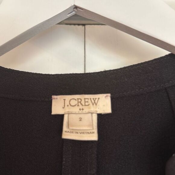 J.Crew ruffled vneck shift pullover black dress 2 - Picture 3 of 9